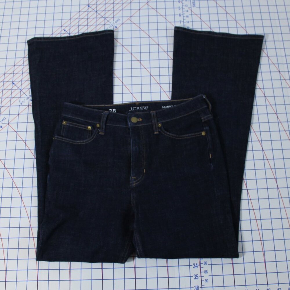 J. Crew Skinny Flare Dark Wash High Rise Jeans, Like New, 28/31